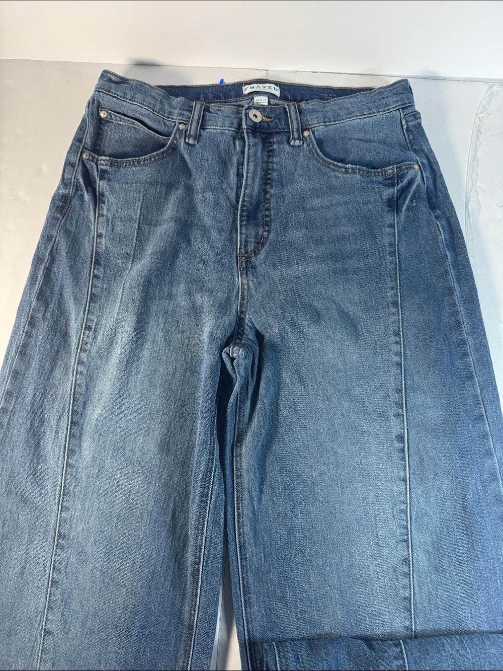 Wide Leg High-Rise Jeans in Denim Blue